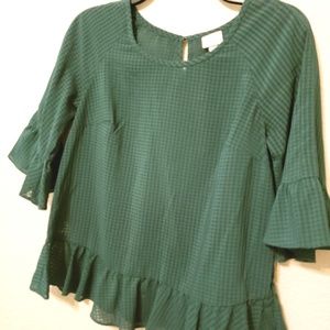 Green Black A New Day women's blouse sz S